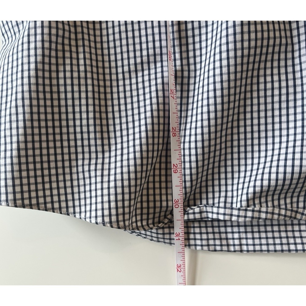 Duluth Trading Co Mens Size L Tall Wrinkle Fighter Relaxed Fit Blue Check Cotton - Picture 6 of 6